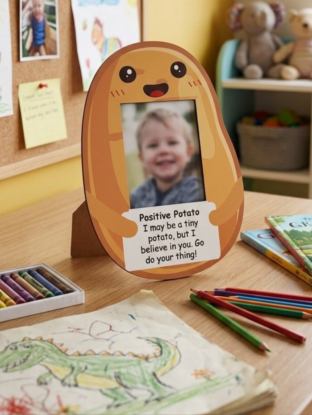 Positive Potato Photo Frame - Cute Desk Decor - 7.8x11 In NWT
